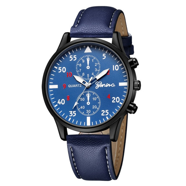 The Mens' Watches relogio masculino Quartz Wrist Watches High Quality PU Leather Watch Strap Analog Slim Dial Casual Waterproof