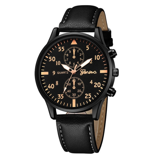 The Mens' Watches relogio masculino Quartz Wrist Watches High Quality PU Leather Watch Strap Analog Slim Dial Casual Waterproof