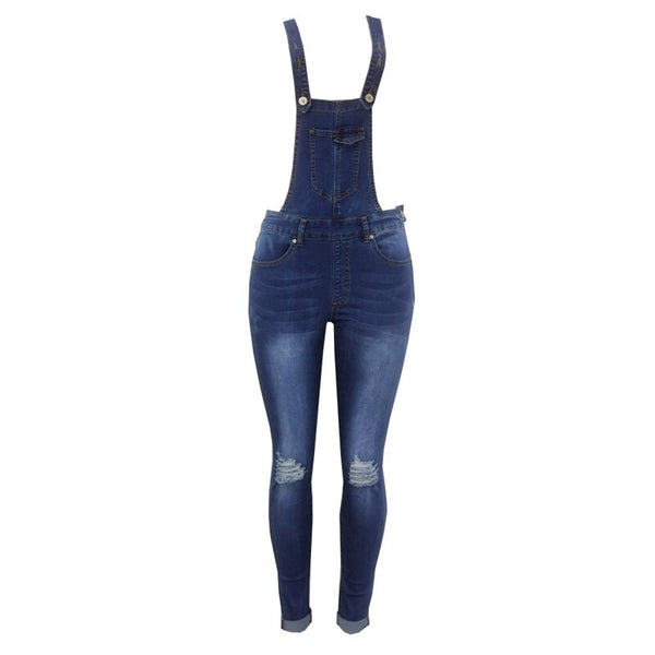 Denim Cargo Overalls