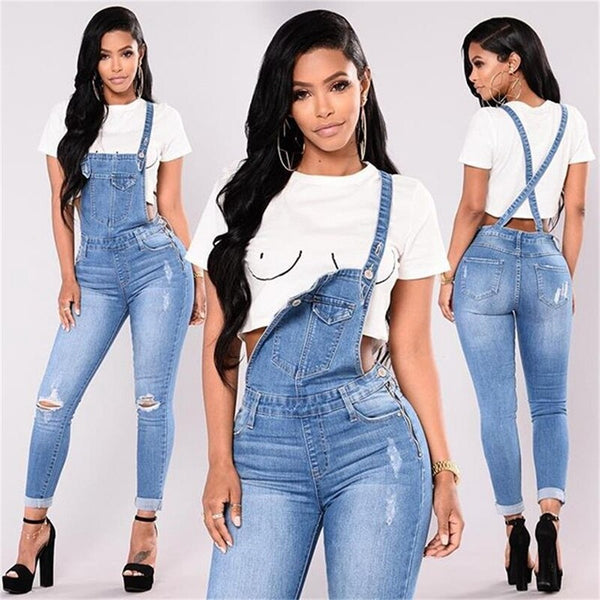Denim Cargo Overalls