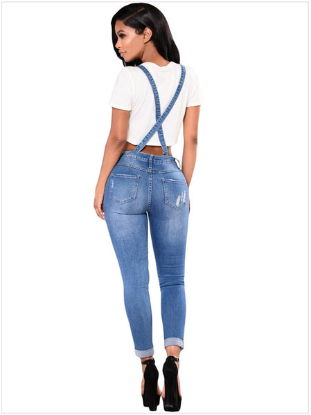 Denim Cargo Overalls