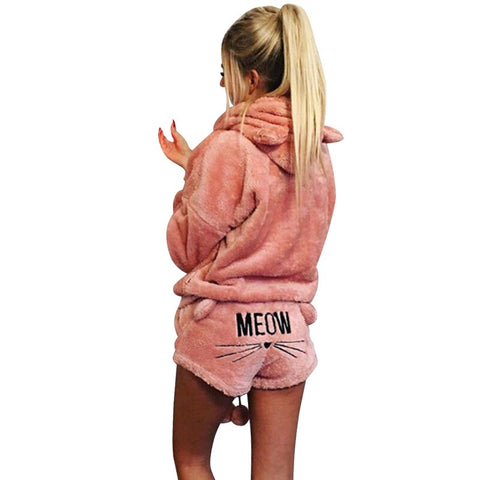 2019 New Women Coral Velvet Suit Two Piece