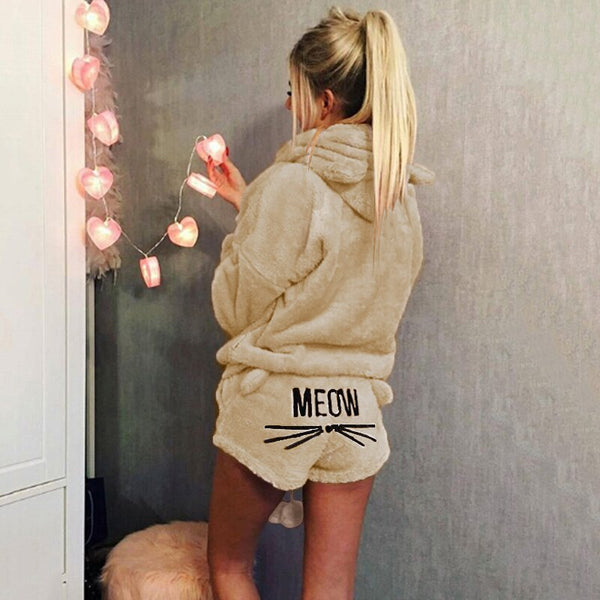 2019 New Women Coral Velvet Suit Two Piece