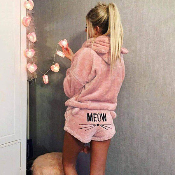 2019 New Women Coral Velvet Suit Two Piece