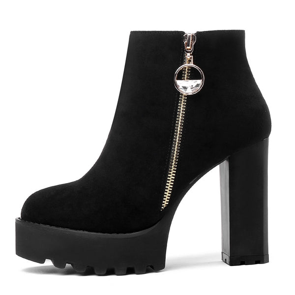 Platform Ankle Boots Women Autumn Winter Lady Shoes Fashion