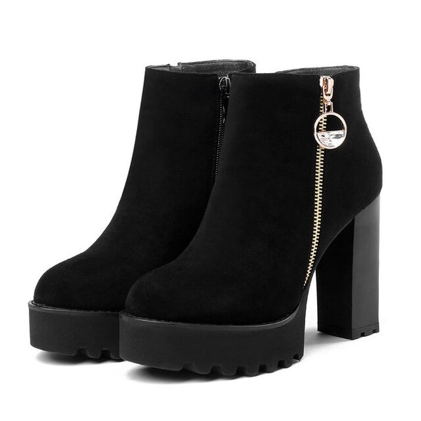 Platform Ankle Boots Women Autumn Winter Lady Shoes Fashion