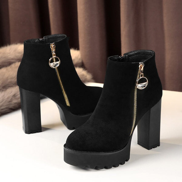 Platform Ankle Boots Women Autumn Winter Lady Shoes Fashion