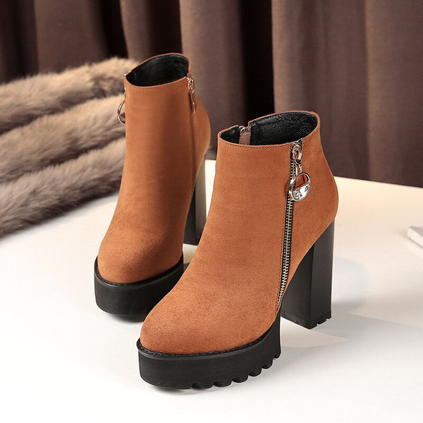 Platform Ankle Boots Women Autumn Winter Lady Shoes Fashion