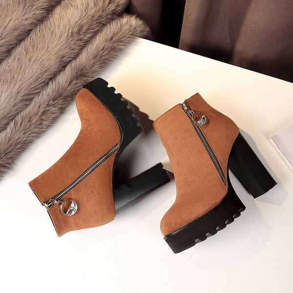 Platform Ankle Boots Women Autumn Winter Lady Shoes Fashion