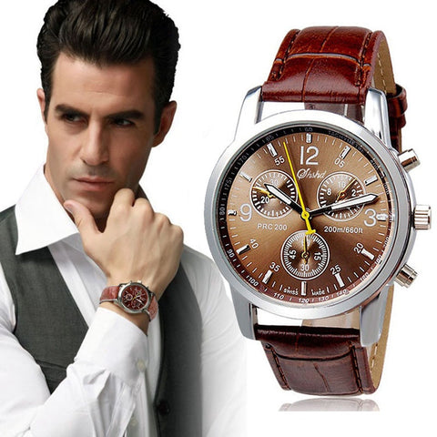 2018 New Luxury Fashion Crocodile Faux Leather Mens Analog Watch Watches Freeshipping & Wholesale  #D