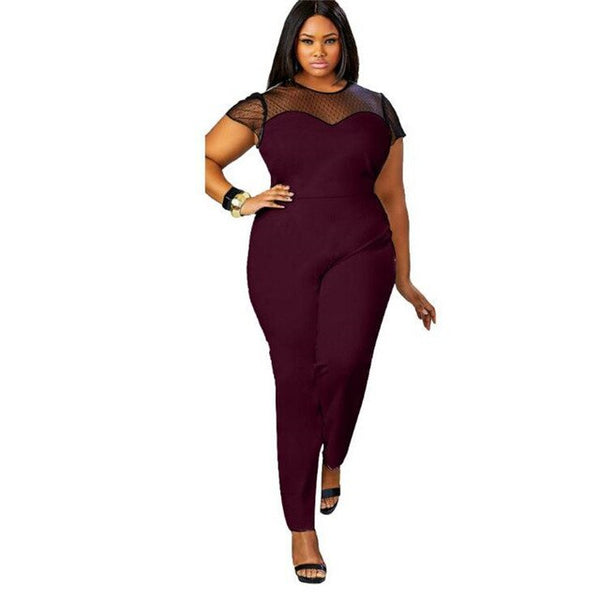 Big Size Casual Office Work Women Jumpsuit 2019 New Spring Summer