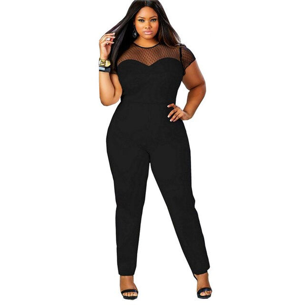Big Size Casual Office Work Women Jumpsuit 2019 New Spring Summer