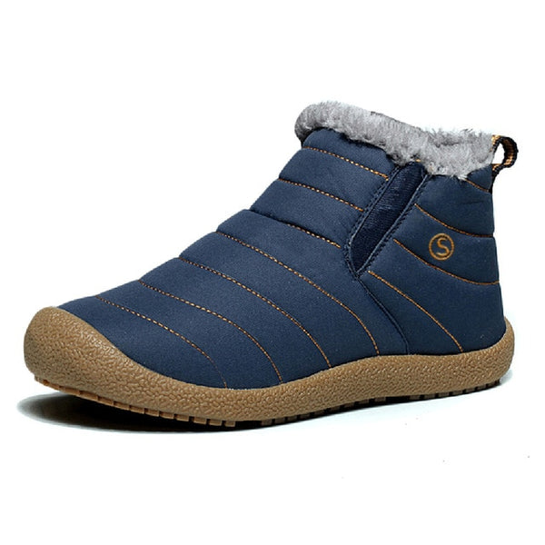 Fashion Fur Men Boots Men Snow Boots Waterproof  Cotton Boots Plush