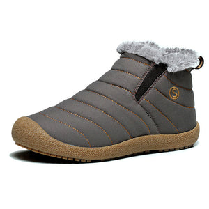 Fashion Fur Men Boots Men Snow Boots Waterproof  Cotton Boots Plush