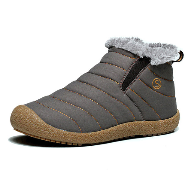 Fashion Fur Men Boots Men Snow Boots Waterproof  Cotton Boots Plush