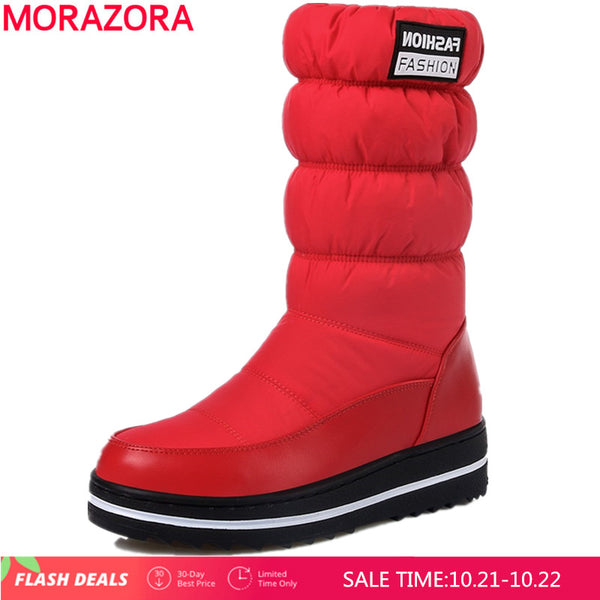 MORAZORA Plus size 35-44 new snow boots women warm cotton down