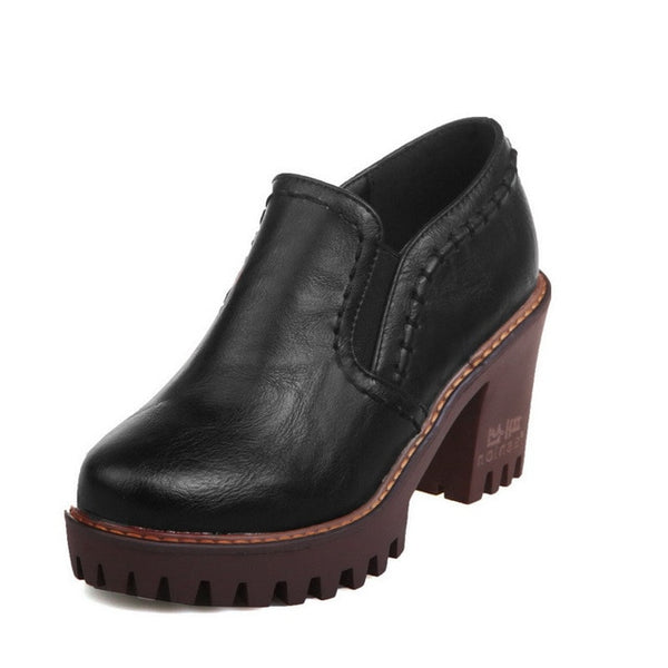 Gdgydh Russian Women Shoes Autumn Round Toe Platform Female Pumps
