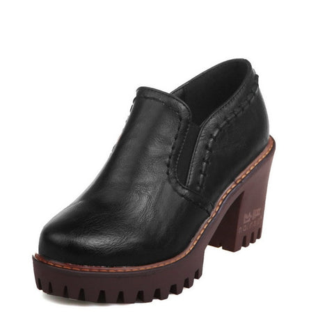 Gdgydh Russian Women Shoes Autumn Round Toe Platform Female Pumps