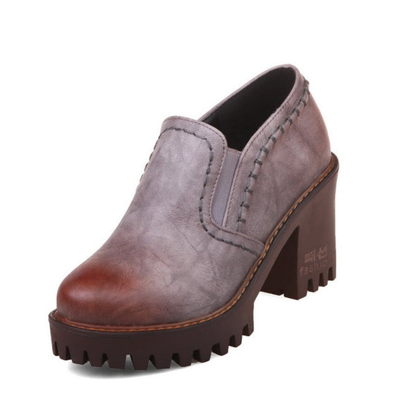Gdgydh Russian Women Shoes Autumn Round Toe Platform Female Pumps