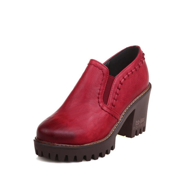 Gdgydh Russian Women Shoes Autumn Round Toe Platform Female Pumps