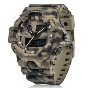 New Camouflage Military Watch SMAEL Watch Men Sports Watch LED