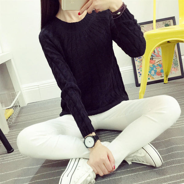 Danjeaner Fashion Casual 9 Colours Women Sweater Pullovers Retro