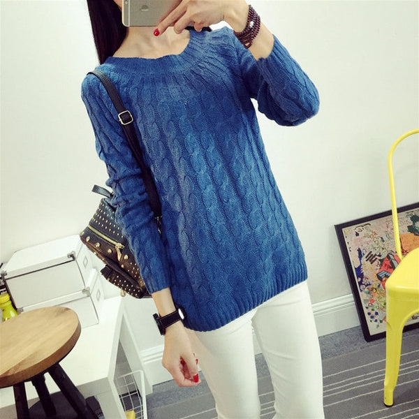 Danjeaner Fashion Casual 9 Colours Women Sweater Pullovers Retro