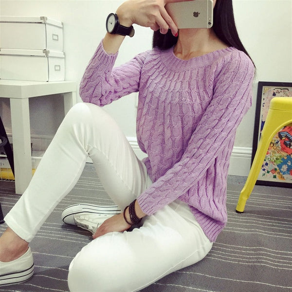 Danjeaner Fashion Casual 9 Colours Women Sweater Pullovers Retro