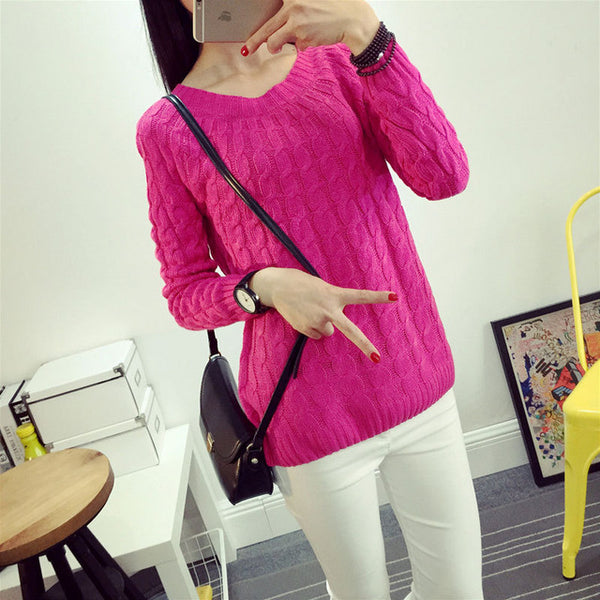 Danjeaner Fashion Casual 9 Colours Women Sweater Pullovers Retro