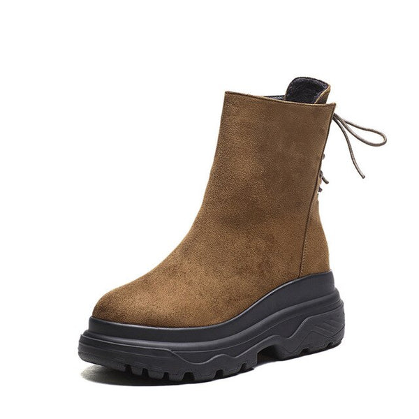 SWYIVY Martin Boots Woman Back Lace Auutmn Winter