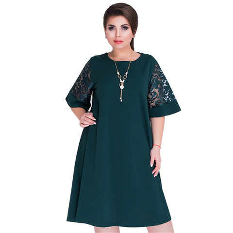 New 2018 Women Summer Princess Short Lace Sleeve Dress Elegance