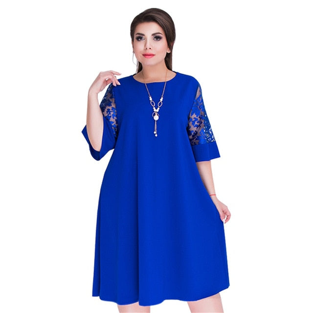 New 2018 Women Summer Princess Short Lace Sleeve Dress Elegance