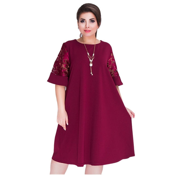 New 2018 Women Summer Princess Short Lace Sleeve Dress Elegance