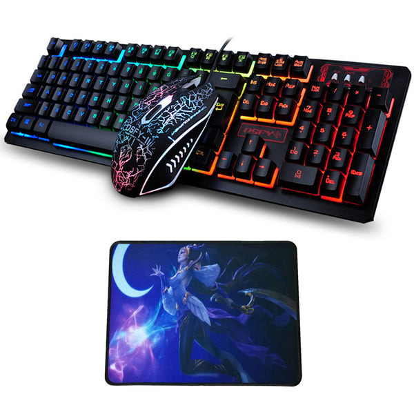 Gaming Keyboard + 2400DPI Pro Gaming Mouse Sets + Mouse Pad Gift
