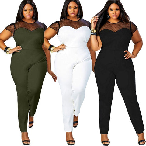 Big Size Casual Office Work Women Jumpsuit 2019 New Spring Summer