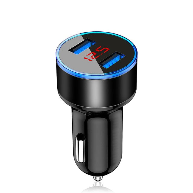 3.1A Dual USB Car Charger With LED Display Universal Mobile Phone Car-Charger
