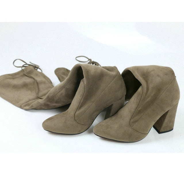 Faux Suede Over-the-Knee Boots