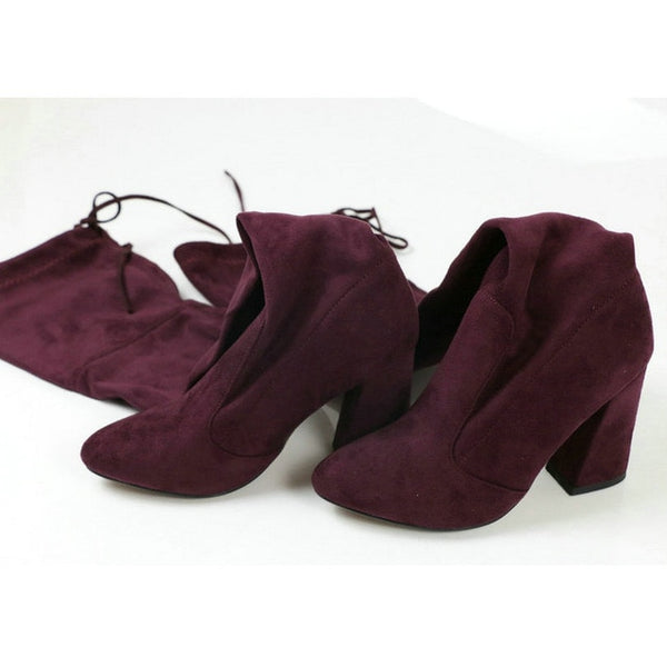 Faux Suede Over-the-Knee Boots