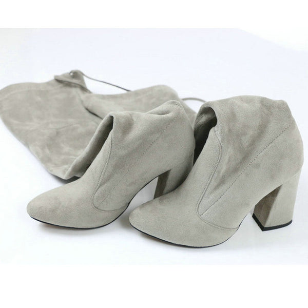 Faux Suede Over-the-Knee Boots